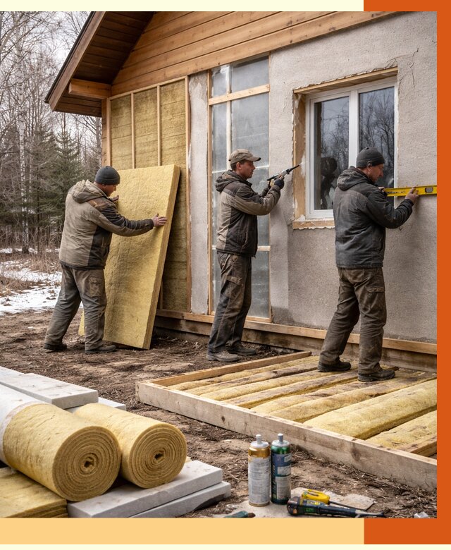 Утепление дачного дома в Белореченске от 4818 руб/м2 — недорого | ТепломастерБлч