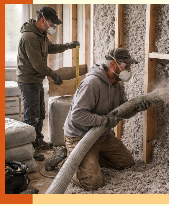 Утепление таунхауса эковатой в Белореченске для максимально теплых стен