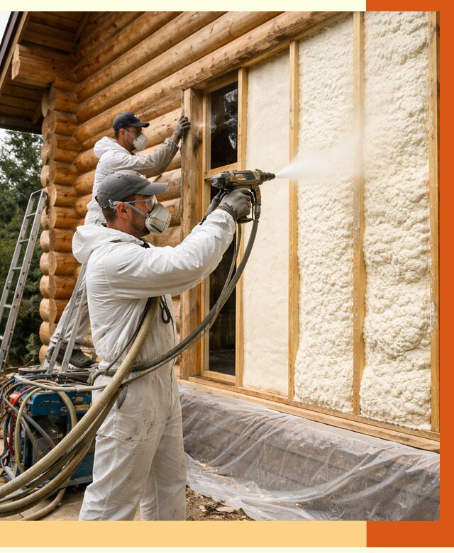 Утепление деревянного дома ППУ в Белореченске от 4260 руб/м2 | ТепломастерБлч — под ключ