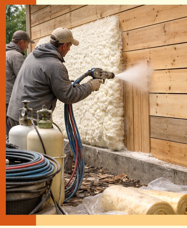 Утепление деревянного дома пенополиуретаном в Белореченске