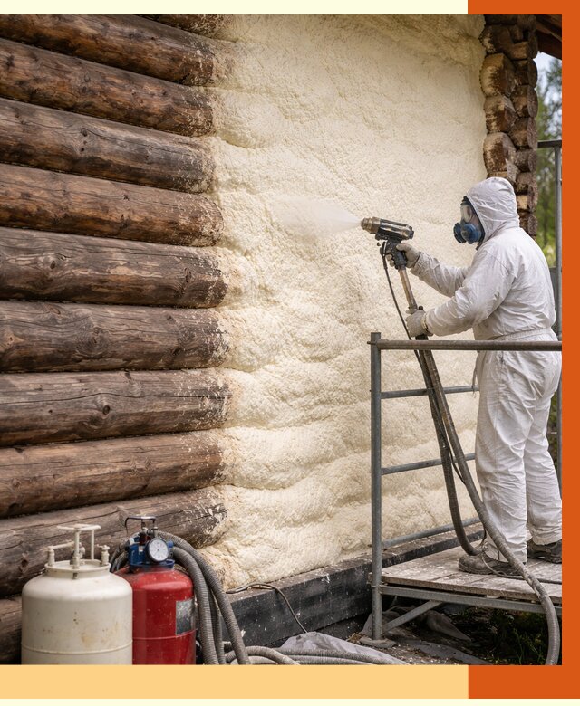 Утепление бревенчатого дома ППУ в Белореченске под ключ от 6340 руб. | ТепломастерБлч