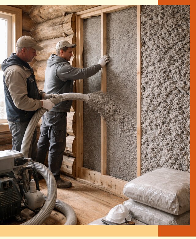 Утепление бревенчатого дома эковатой в Белореченске от 2790 руб. | ТепломастерБлч