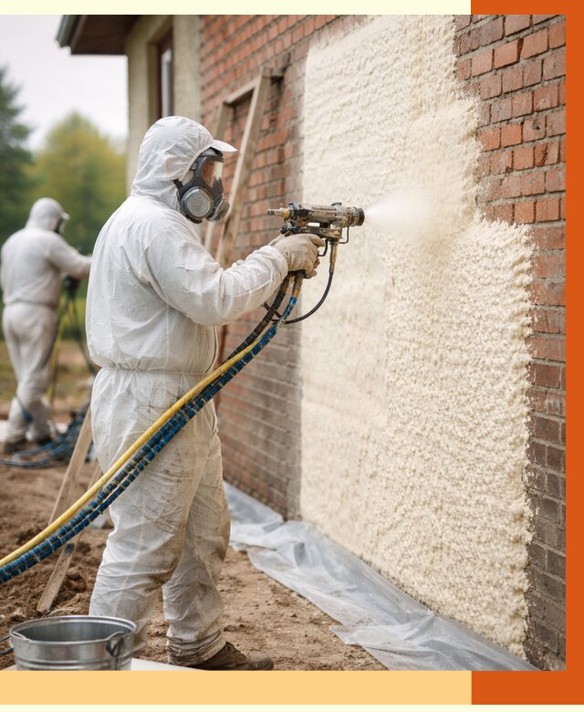 Утепление кирпичного дома ППУ в Белореченске под ключ от 6594 руб. | ТепломастерБлч