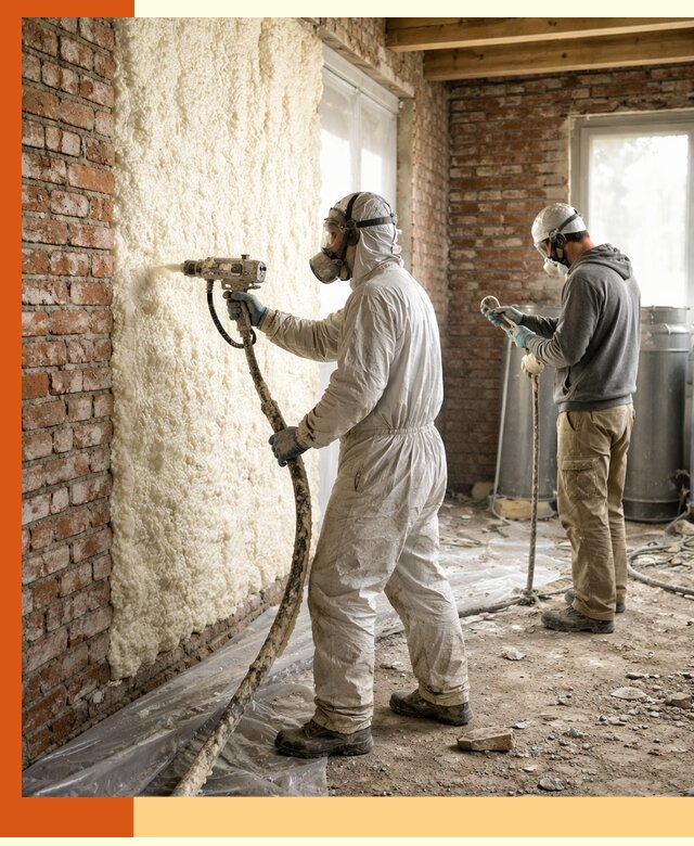 Утепление кирпичного дома пенополиуретаном в Белореченске