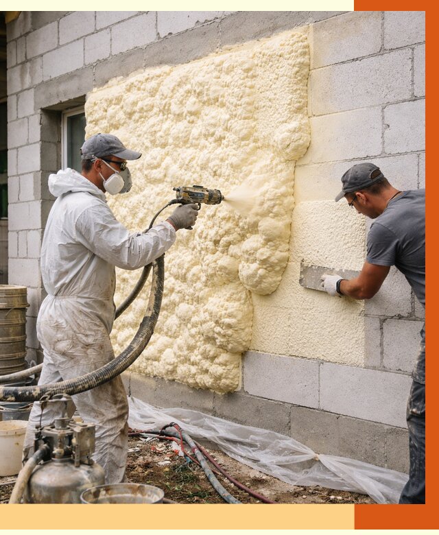 Утепление дома из газобетона ППУ в Белореченске от 4869 руб./м² под ключ | ТепломастерБлч