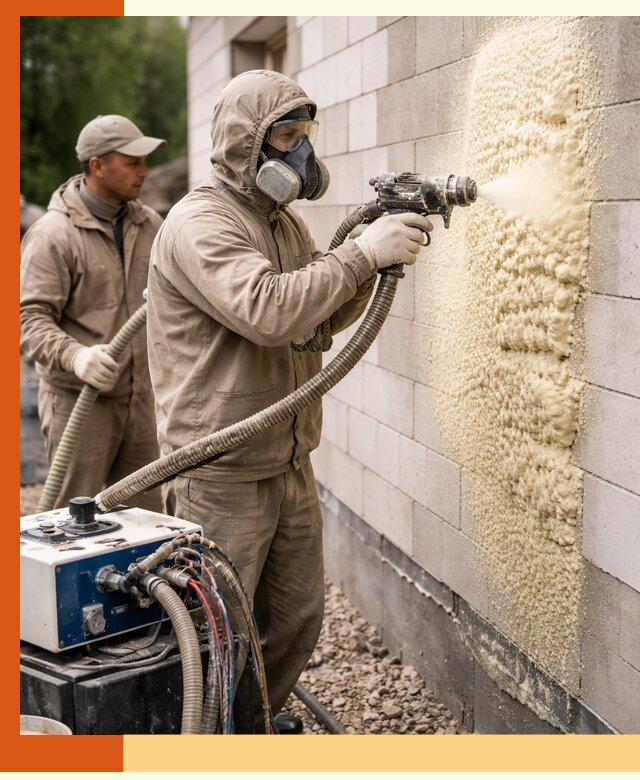 Утепление дома из газобетона ППУ в Белореченске — надежная теплоизоляция