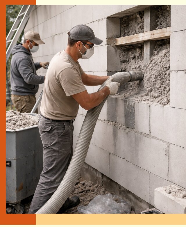 Утепление дома из газобетона эковатой в Белореченске