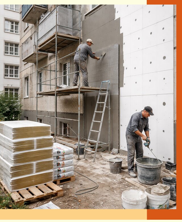 Утепление квартиры снаружи в Белореченске от 6239 руб/м2 под ключ | ТепломастерБлч