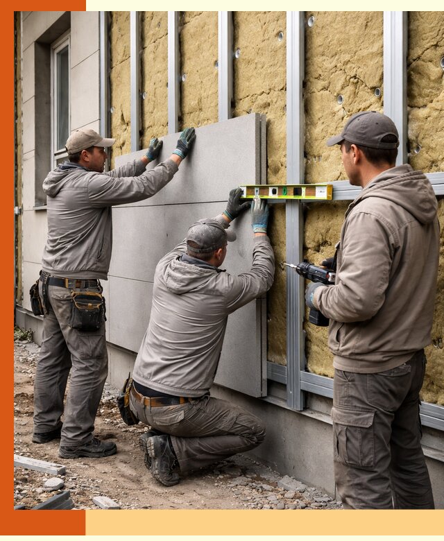 Утепление вентилируемого фасада под ключ в Белореченске