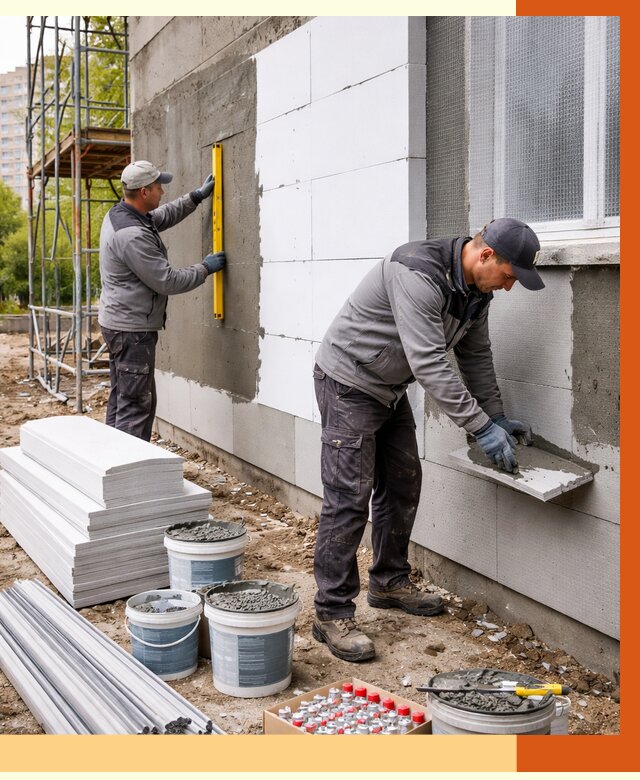 Утепление фасада и стен снаружи в Белореченске от 4260 руб. | ТепломастерБлч