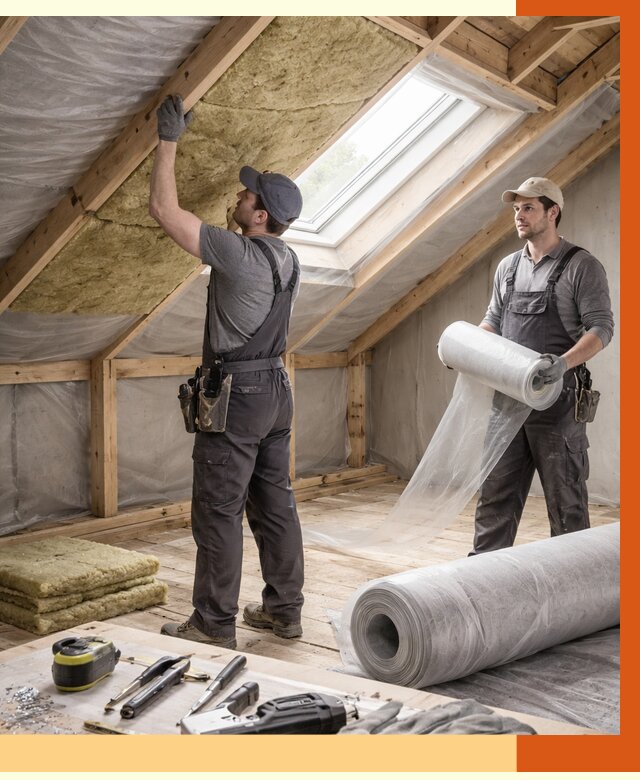 Утепление крыши изнутри мансарды в Белореченске от 4260 руб./м² | ТепломастерБлч