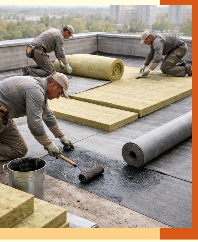 Утепление плоской крыши в Белореченске от 7304 руб./м2 под ключ | ТепломастерБлч