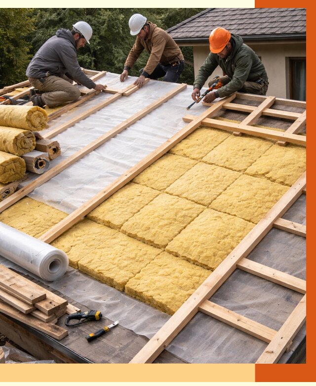 Утепление скатной крыши в Белореченске от 1268 руб./м2 под ключ | ТепломастерБлч