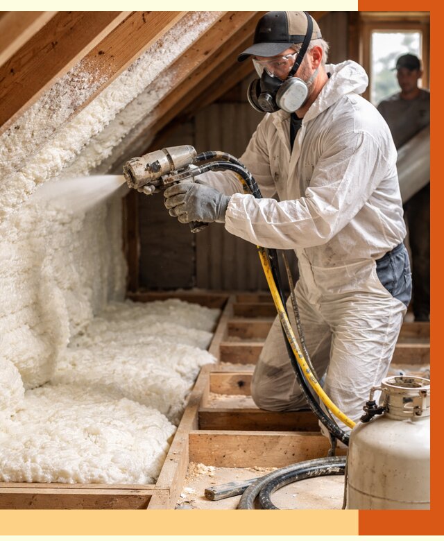 Утепление чердака ППУ в Белореченске от 8744 руб./м2 — услуга под ключ | ТепломастерБлч