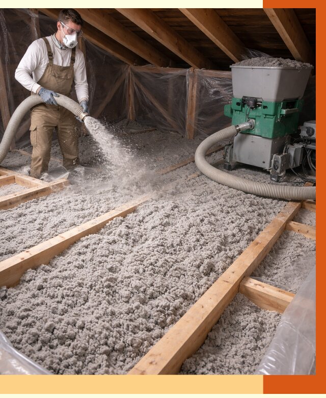 Утепление чердака эковатой в Белореченске от 1471 руб/м2 — заказать у ТепломастерБлч