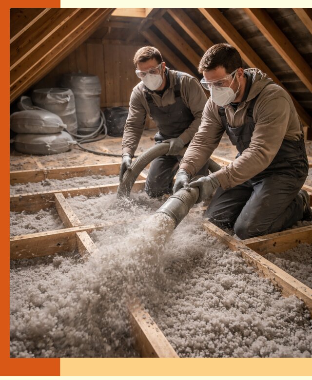 Утепление чердака эковатой в Белореченске — быстро и надёжно