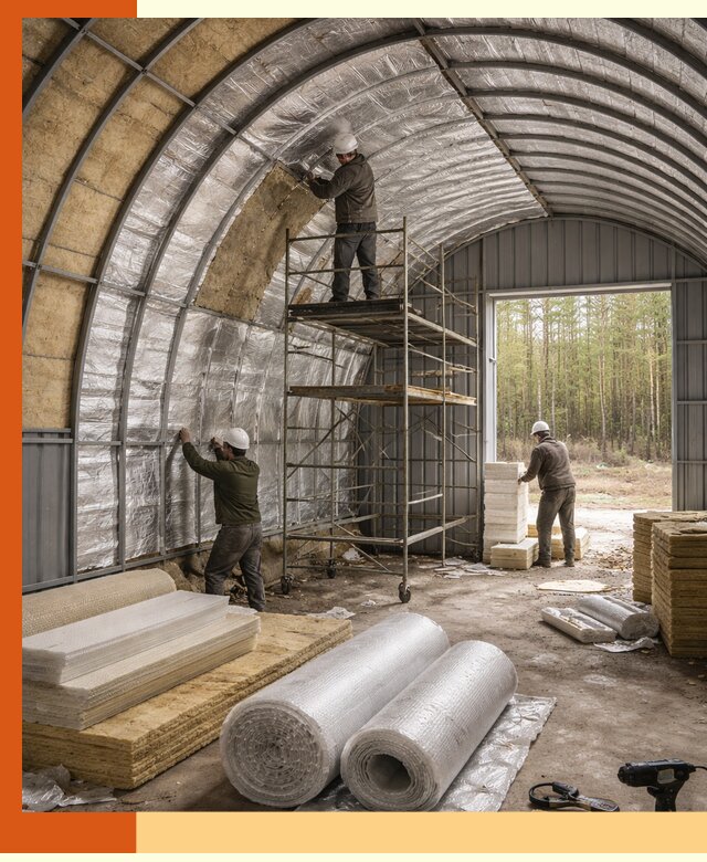 Утепление арочного ангара под ключ в Белореченске