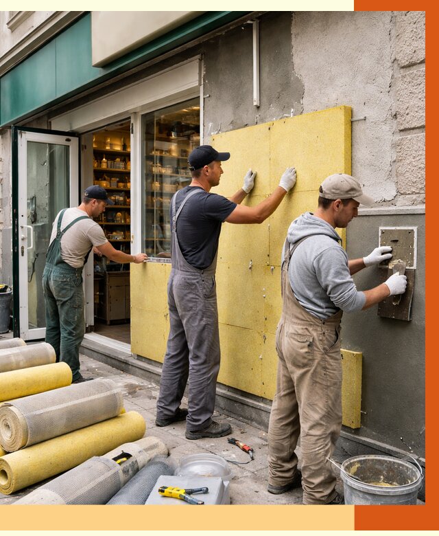 Утепление магазина в Белореченске от 4565 руб/м2 — цена, стены и снаружи | ТепломастерБлч