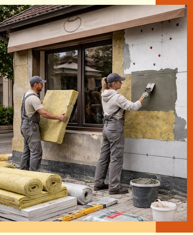 Утепление кафе в Белореченске от 4260 руб/м2 — комплексно под ключ | ТепломастерБлч