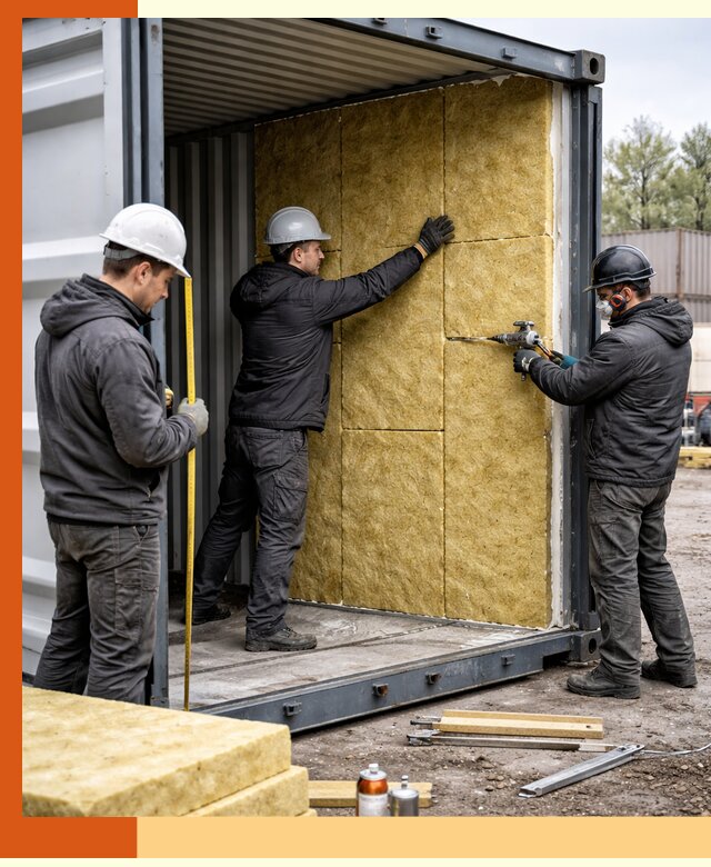 Утепление морского контейнера в Белореченске: надежная теплоизоляция и защита