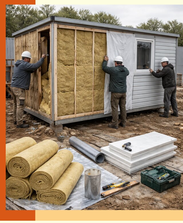 Утепление строительной бытовки под ключ в Белореченске для любых условий