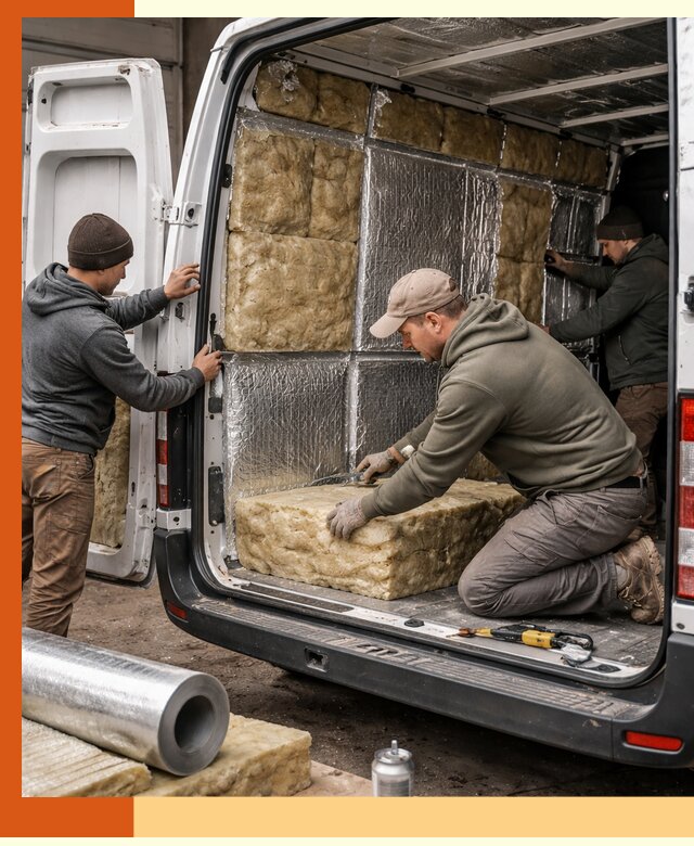 Утепление фургона в Белореченске: профессиональная теплоизоляция и шумоизоляция