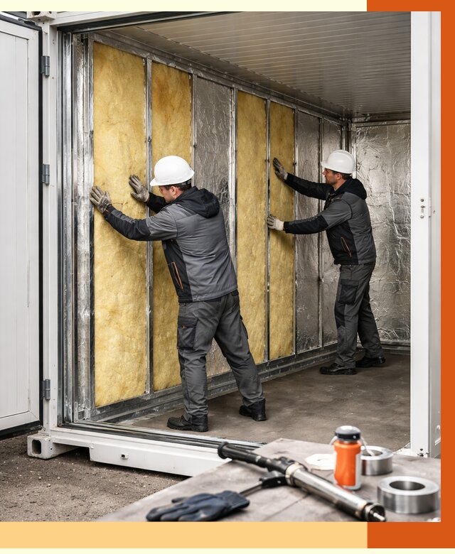 Утепление рефрижераторного контейнера в Белореченске от 45648 руб./м² | ТепломастерБлч