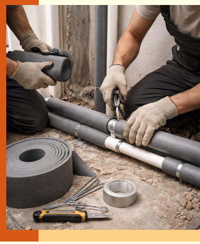 Утепление труб водоснабжения в Белореченске — монтаж и защита сети