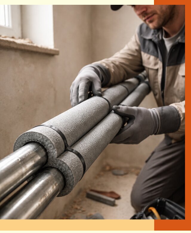 Утепление труб отопления в Белореченске от 2891 руб. за м² — услуги под ключ | ТепломастерБлч