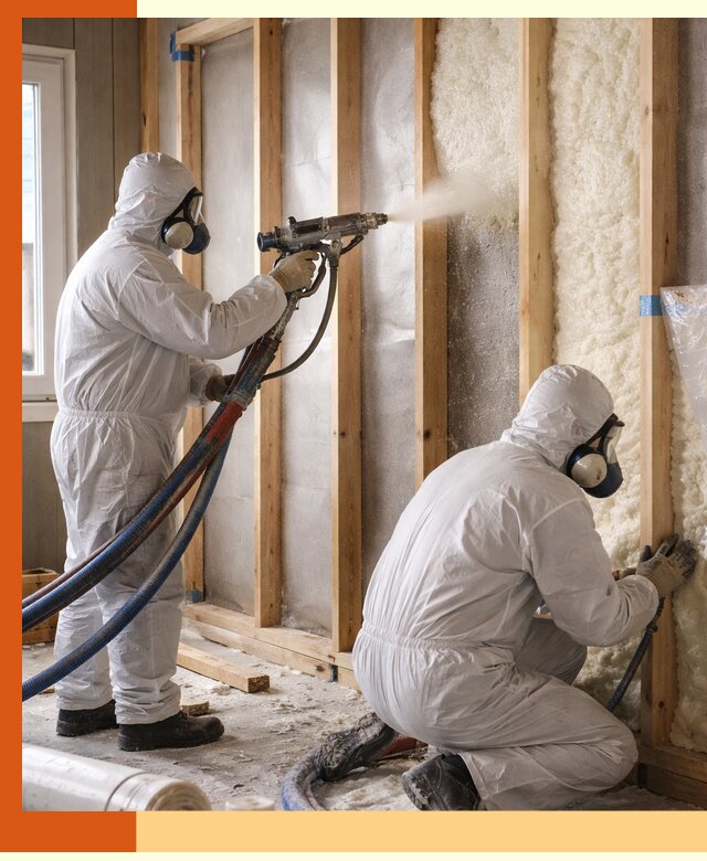 Утепление каркасной стены ППУ в Белореченске для домов и коттеджей