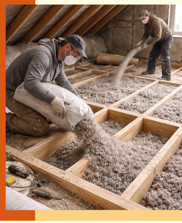 Заполнение полостей чердачного перекрытия в Белореченске качественно и надёжно