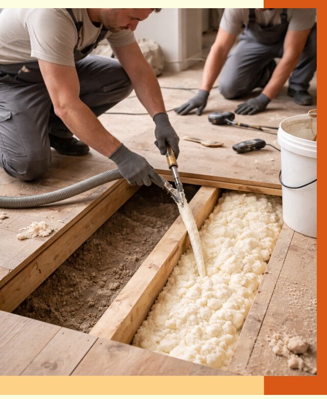 Заполнение пустот пола в Белореченске от 2739 руб. — утепление пустот пола под ключ | ТепломастерБлч