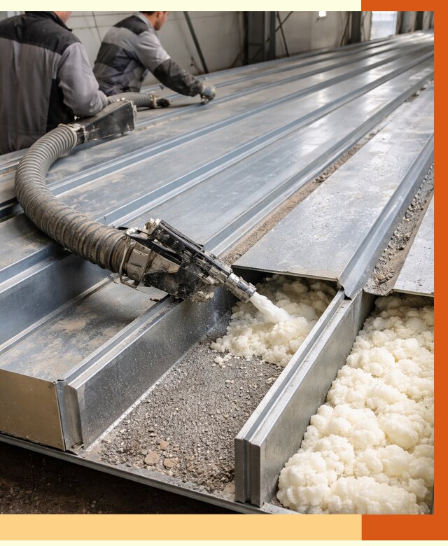 Заполнение пустот кровельных панелей в Белореченске от 7304 руб. под ключ | ТепломастерБлч