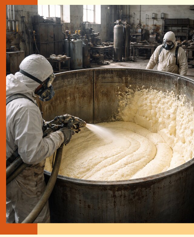 Заливка ппу в емкости с полной изоляцией и герметизацией в Белореченске