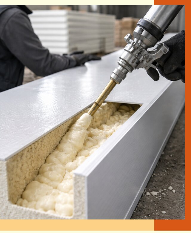 Заполнение пустот холодильных панелей в Белореченске от 7608 руб. | ТепломастерБлч