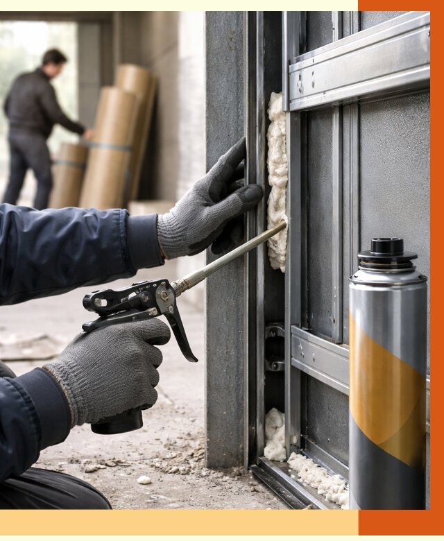 Заполнение пустот ворот в Белореченске от 4565 руб. — заливка ППУ, утепление под ключ | ТепломастерБлч