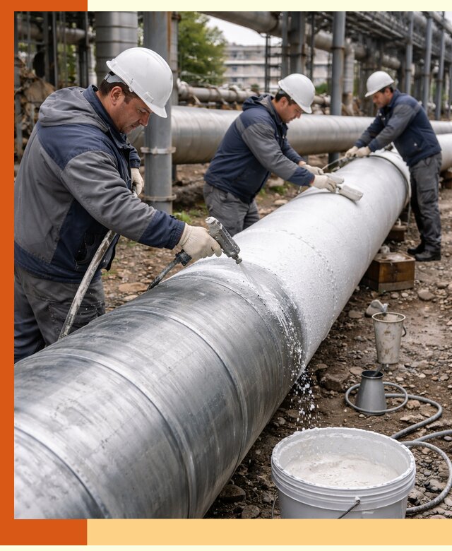 Утепление теплотрассы жидкой теплоизоляцией в Белореченске