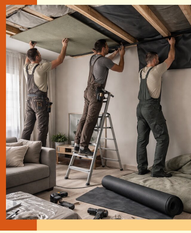 Шумоизоляция потолка в Белореченске — профессиональное устранение шумов