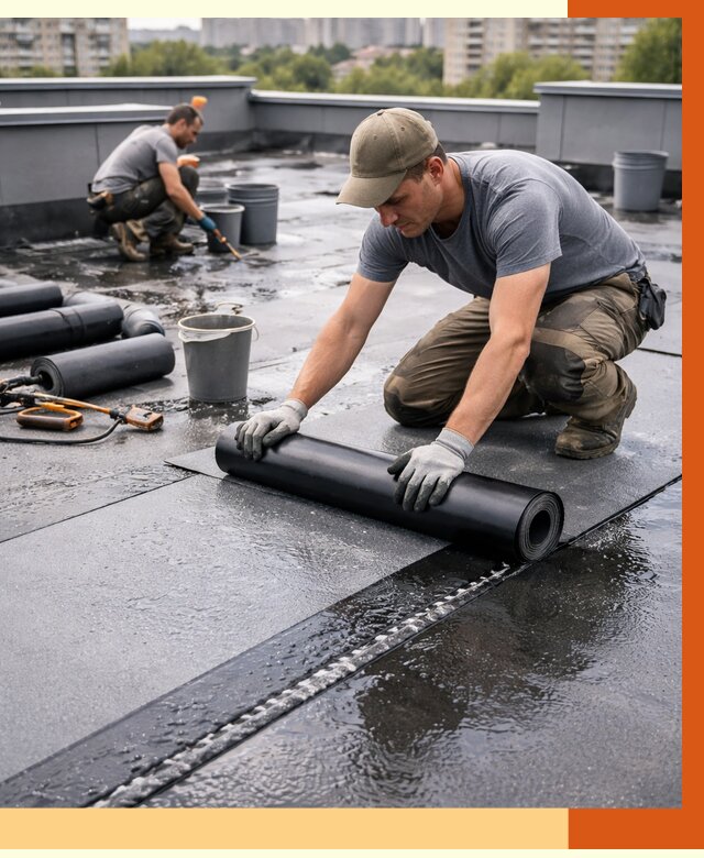 Гидроизоляция плоской кровли в Белореченске от 4565 руб./м2 — профессионально | ТепломастерБлч