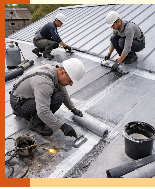 Гидроизоляция металлической кровли с гарантией в Белореченске