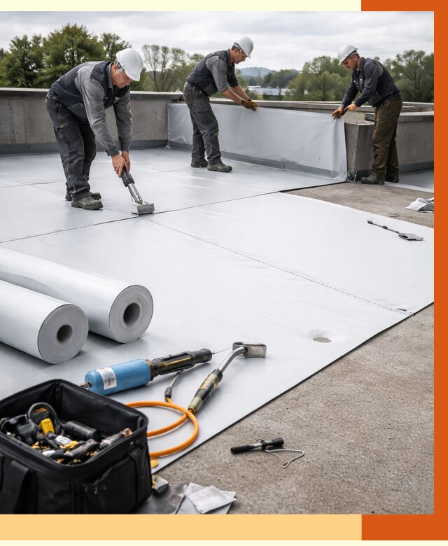 Гидроизоляция мембранной кровли в Белореченске от 7608 руб./м² — профессионально | ТепломастерБлч