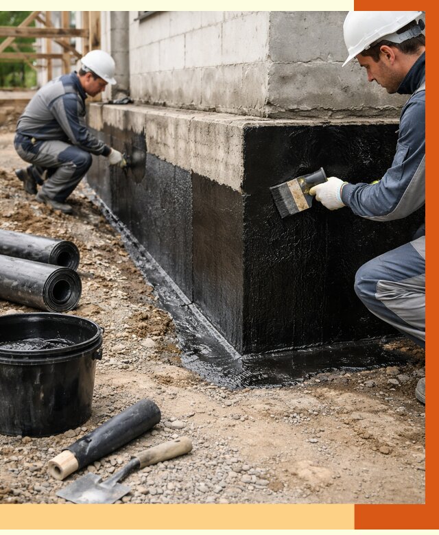 Гидроизоляция фундамента в Белореченске от 1268 руб. — профессионально, под ключ | ТепломастерБлч