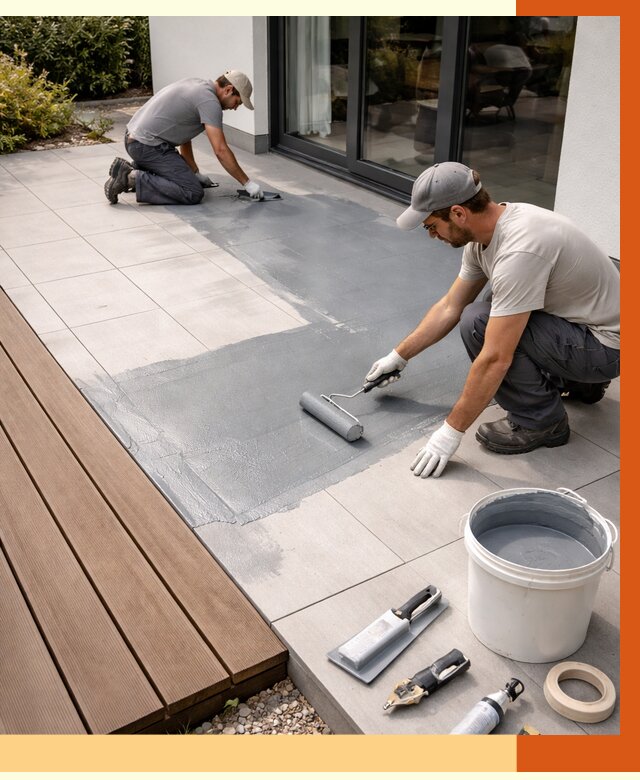 Гидроизоляция террасы в Белореченске под ключ от 7608 руб./м² | ТепломастерБлч