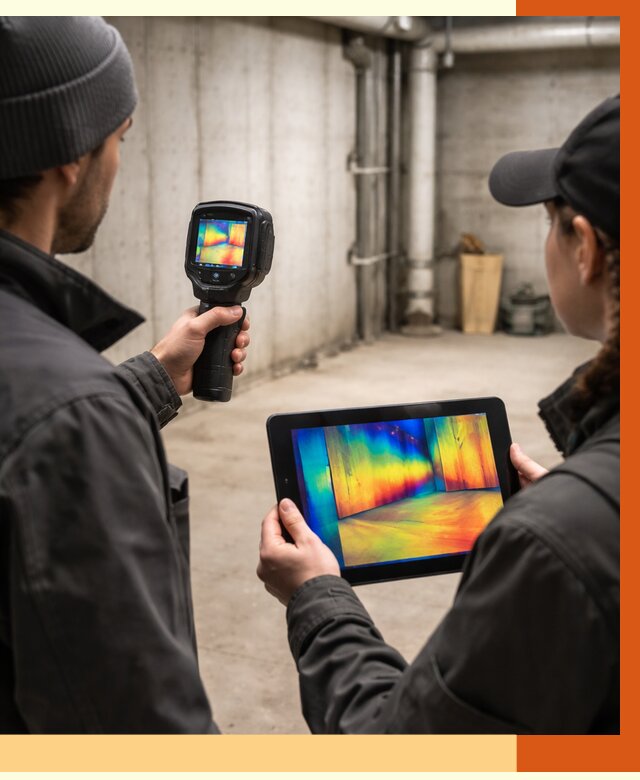 Тепловизионное обследование подвала в Белореченске от 4565 руб. — проверка гидроизоляции | ТепломастерБлч
