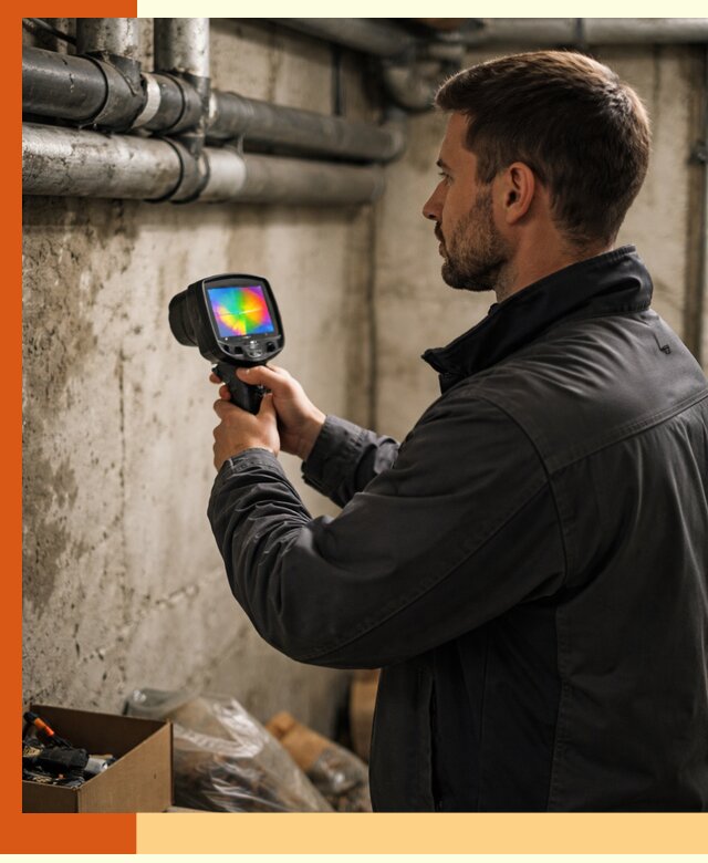 Тепловизионное обследование подвала в Белореченске для поиска утечек тепла