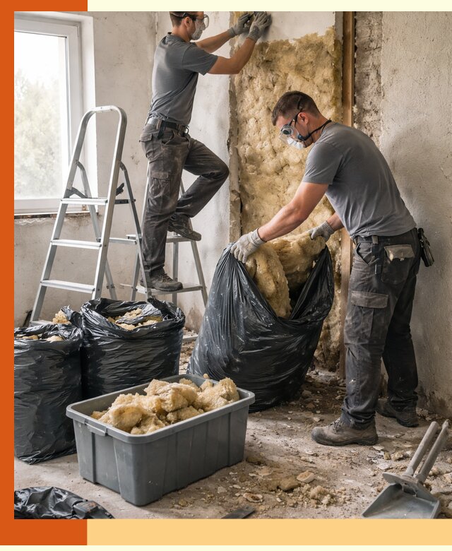 Демонтаж старого утеплителя и вывоз отходов в Белореченске