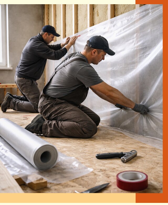 Монтаж пароизоляции в Белореченске от 2536 руб. — установка и укладка под ключ | ТепломастерБлч