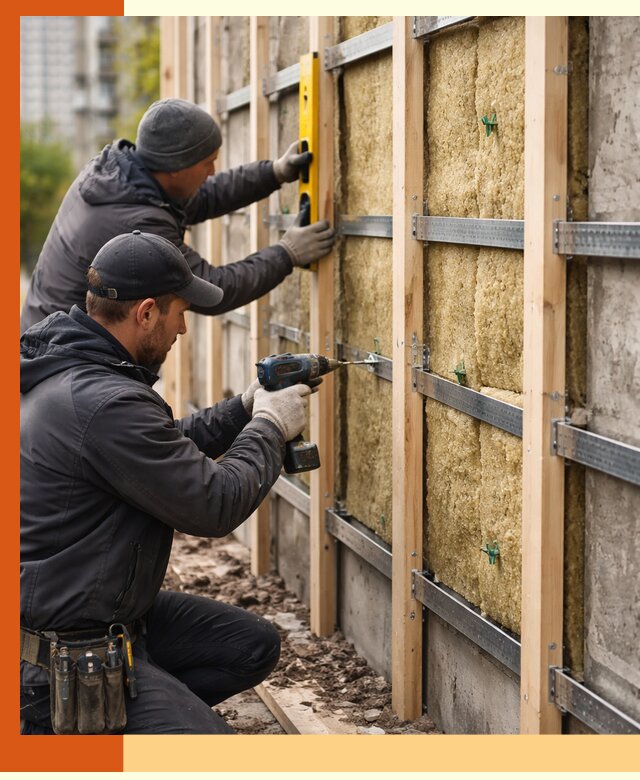 Монтаж обрешетки под утепление зданий и квартир в Белореченске